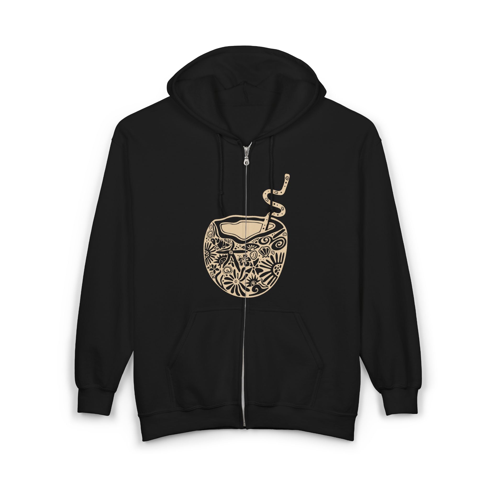 Tropical Cocktail Zip Hoodie - Perfect for Beach Days, Summer Parties, Relaxation, Gift for Friends, Vacation Wear