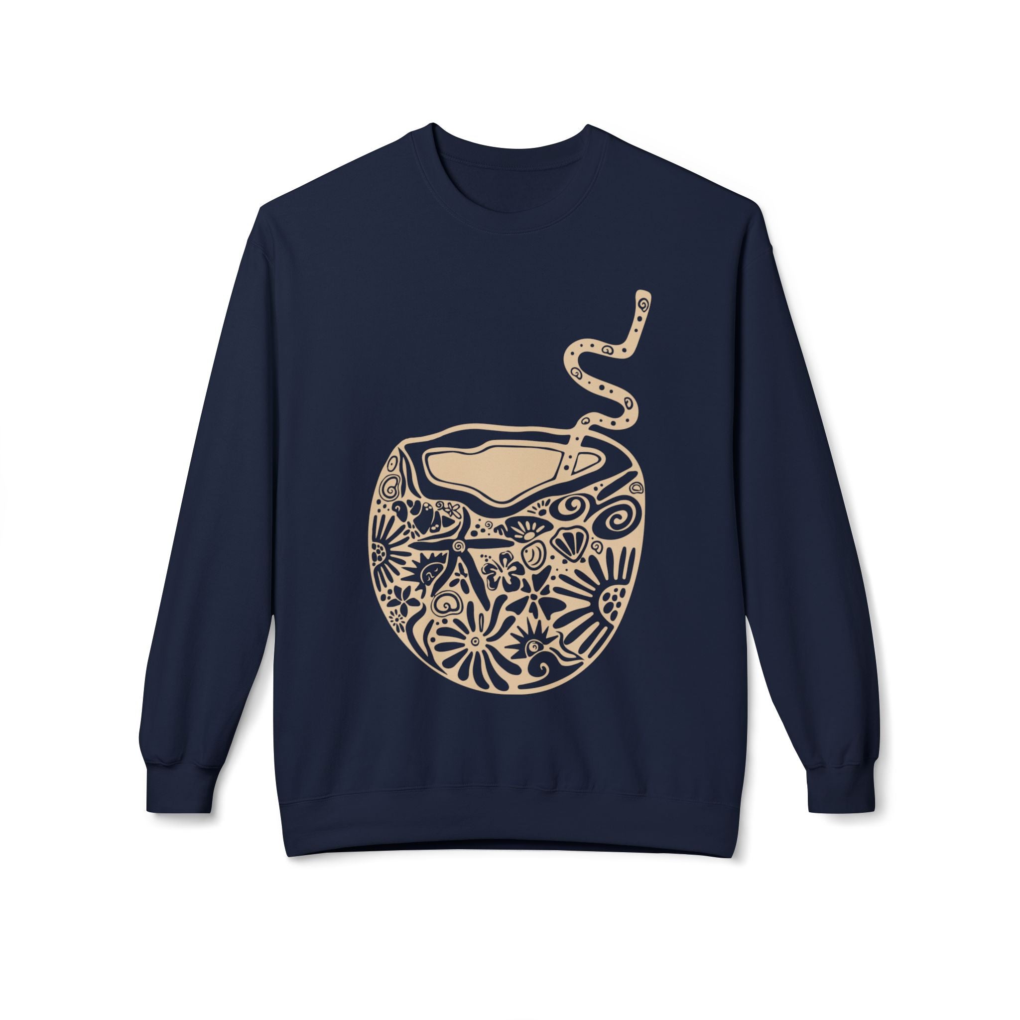 Cozy Coconut Fleece Sweatshirt - Perfect for Relaxation, Casual Wear, Beach Vibes, Gifts, Summer Days