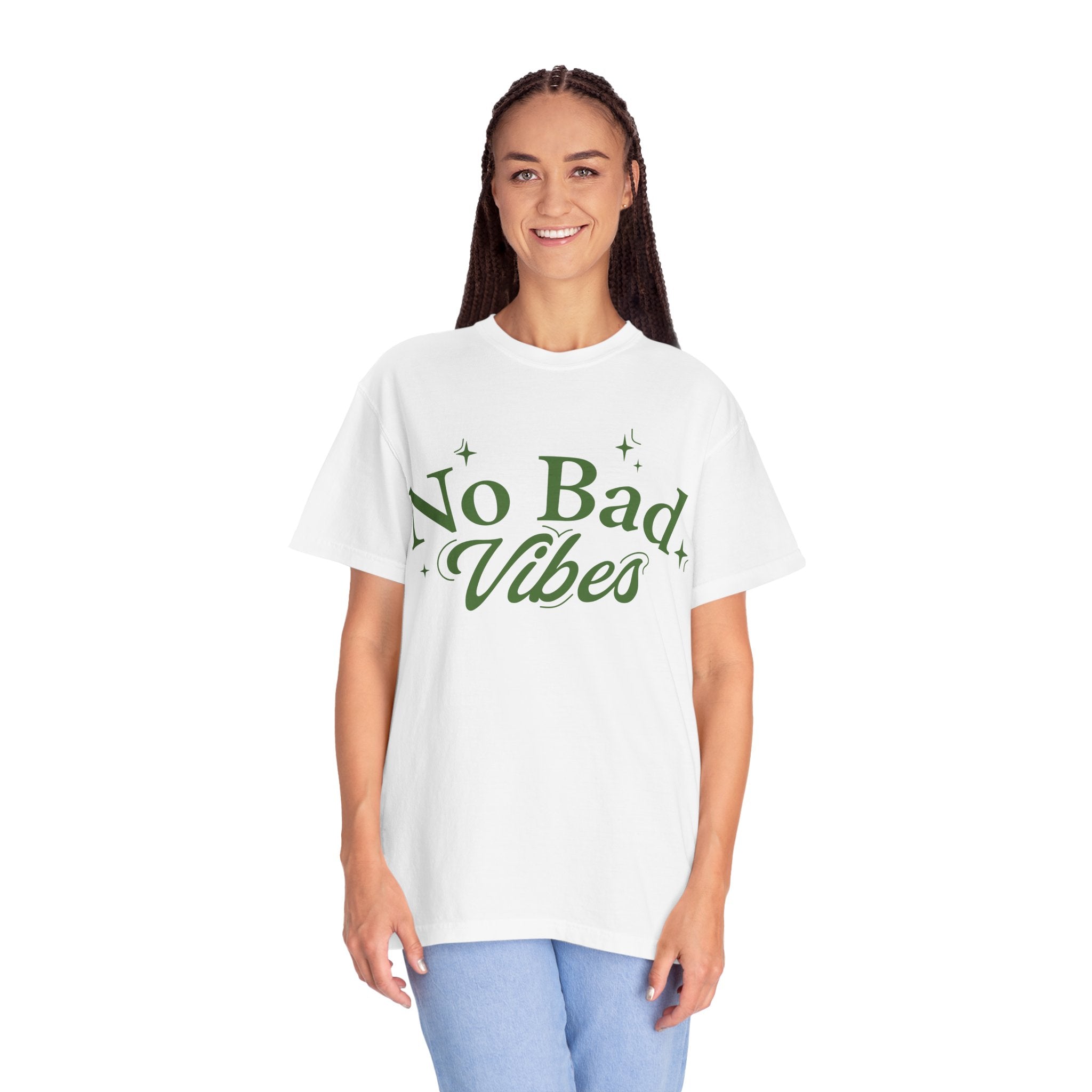 Garment-Dyed T-shirt with 'No Bad Vibes' | Positive Vibes Shirt, Unisex Casual Tee, Summer Wardrobe Essential, Gift for Friends, [...]