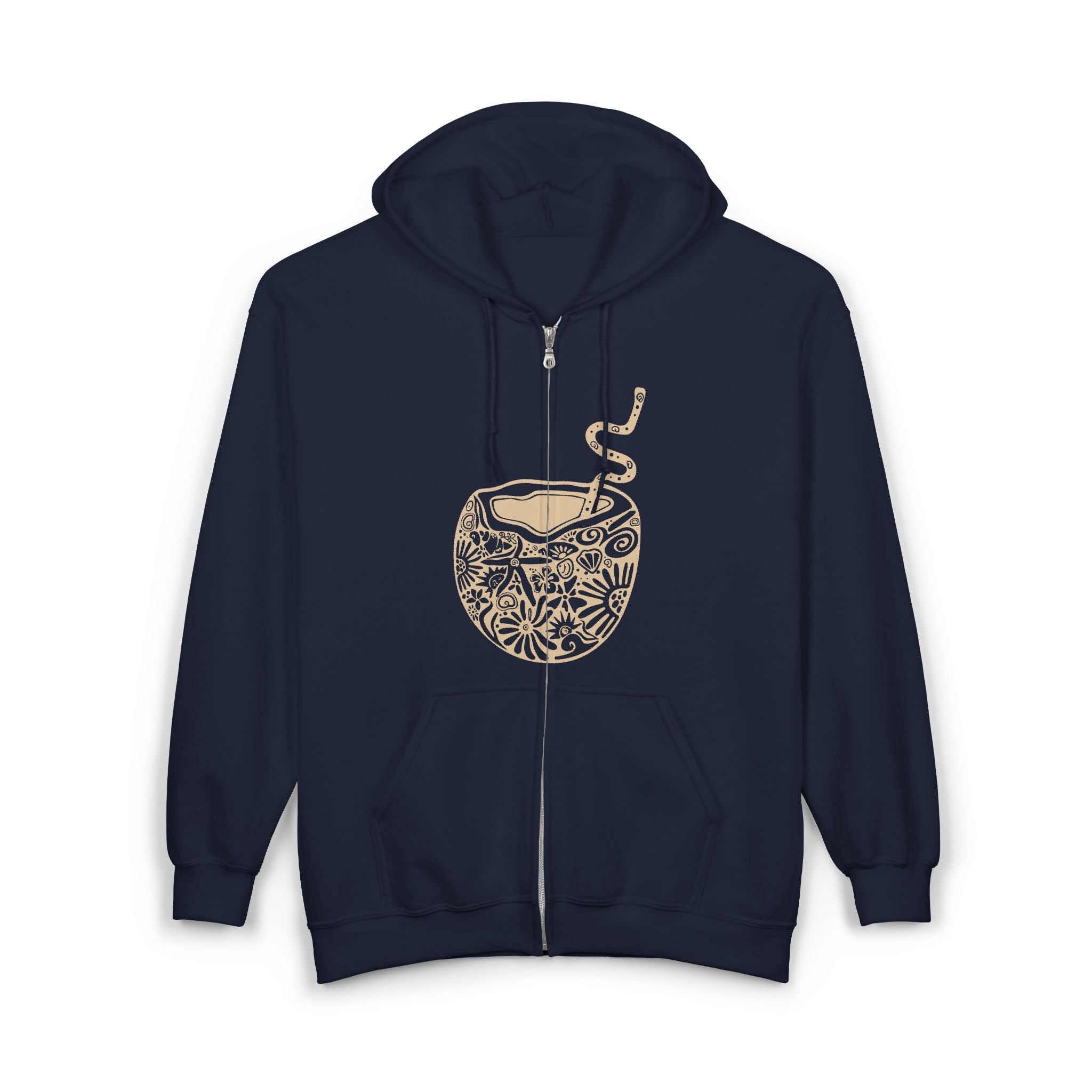 Tropical Cocktail Zip Hoodie - Perfect for Beach Days, Summer Parties, Relaxation, Gift for Friends, Vacation Wear