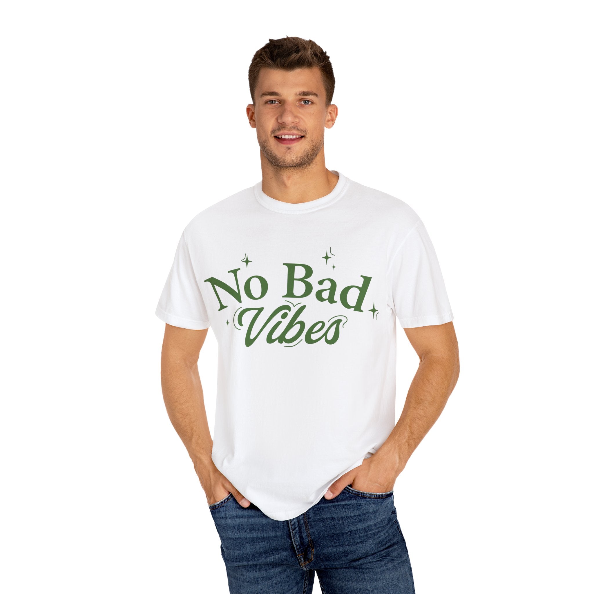 Garment-Dyed T-shirt with 'No Bad Vibes' | Positive Vibes Shirt, Unisex Casual Tee, Summer Wardrobe Essential, Gift for Friends, [...]