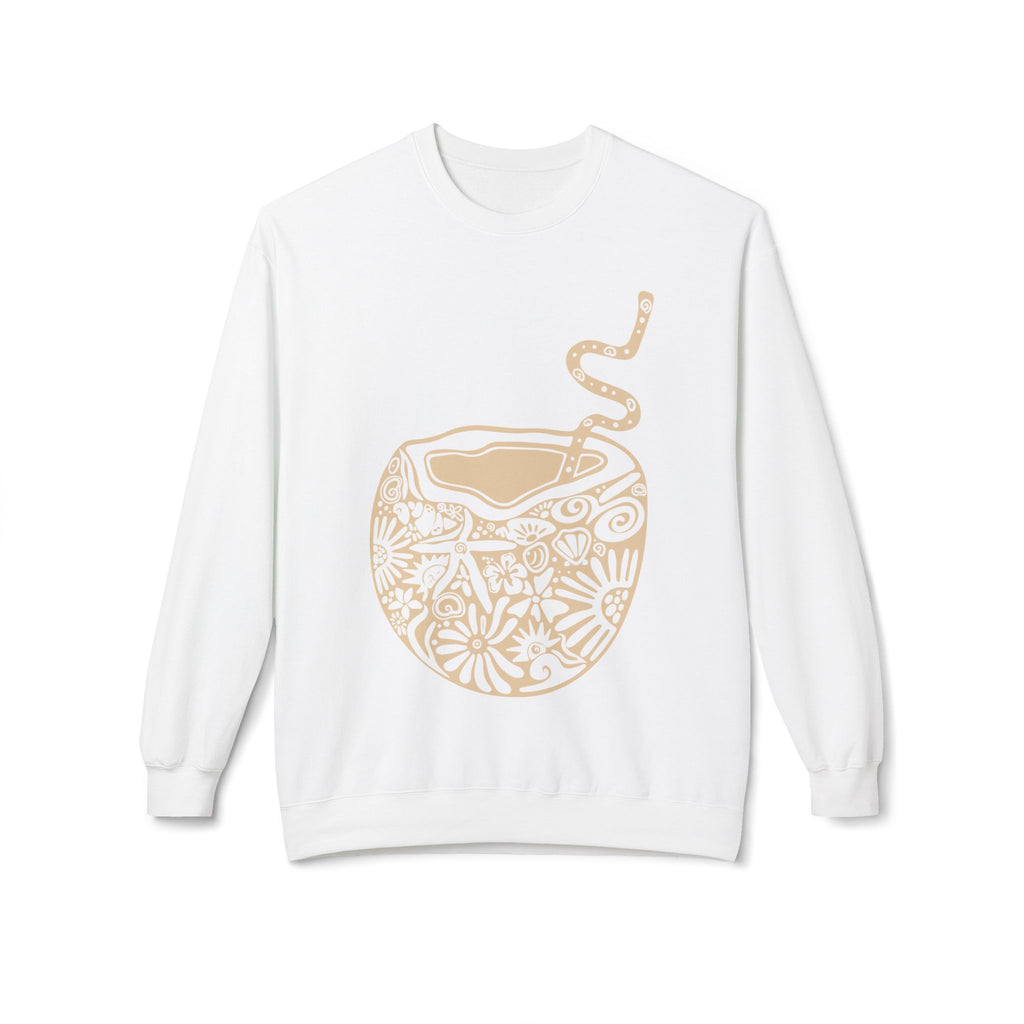 Cozy Coconut Fleece Sweatshirt - Perfect for Relaxation, Casual Wear, Beach Vibes, Gifts, Summer Days