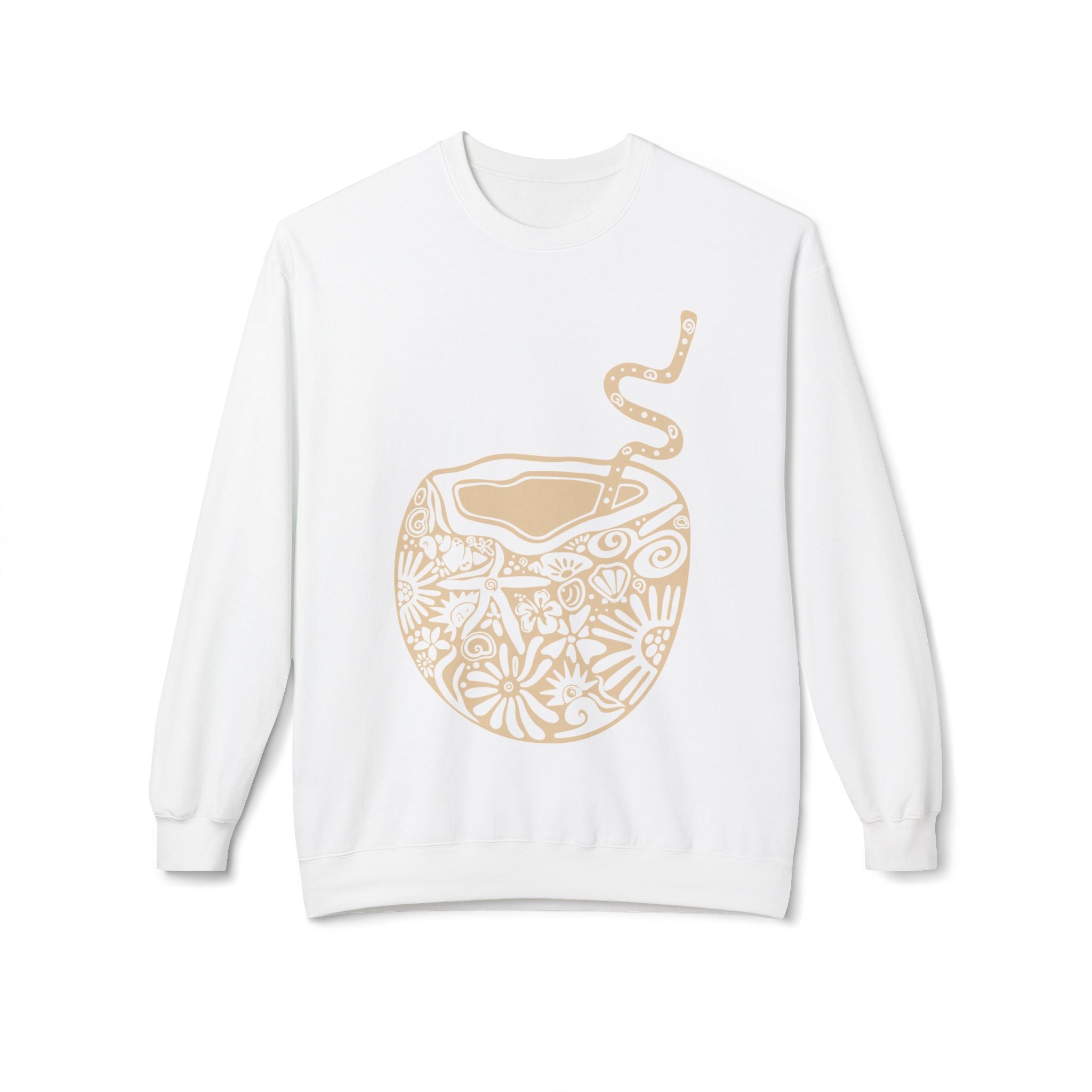 Cozy Coconut Fleece Sweatshirt - Perfect for Relaxation, Casual Wear, Beach Vibes, Gifts, Summer Days