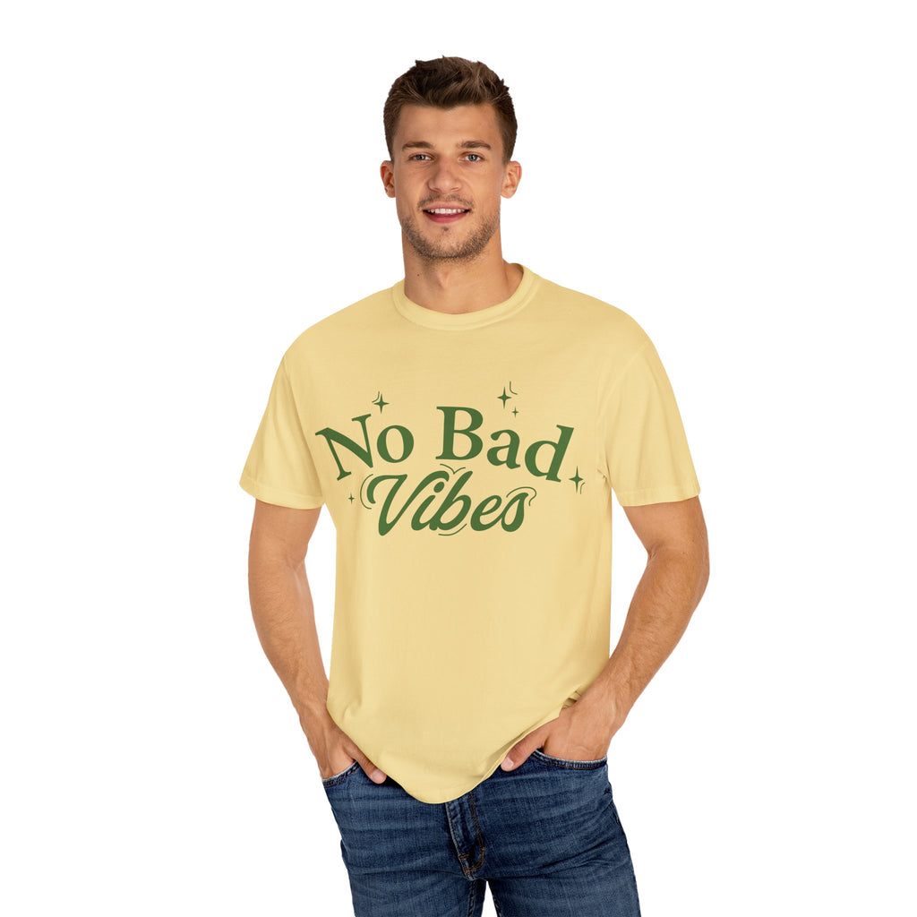 Garment-Dyed T-shirt with 'No Bad Vibes' | Positive Vibes Shirt, Unisex Casual Tee, Summer Wardrobe Essential, Gift for Friends, [...]