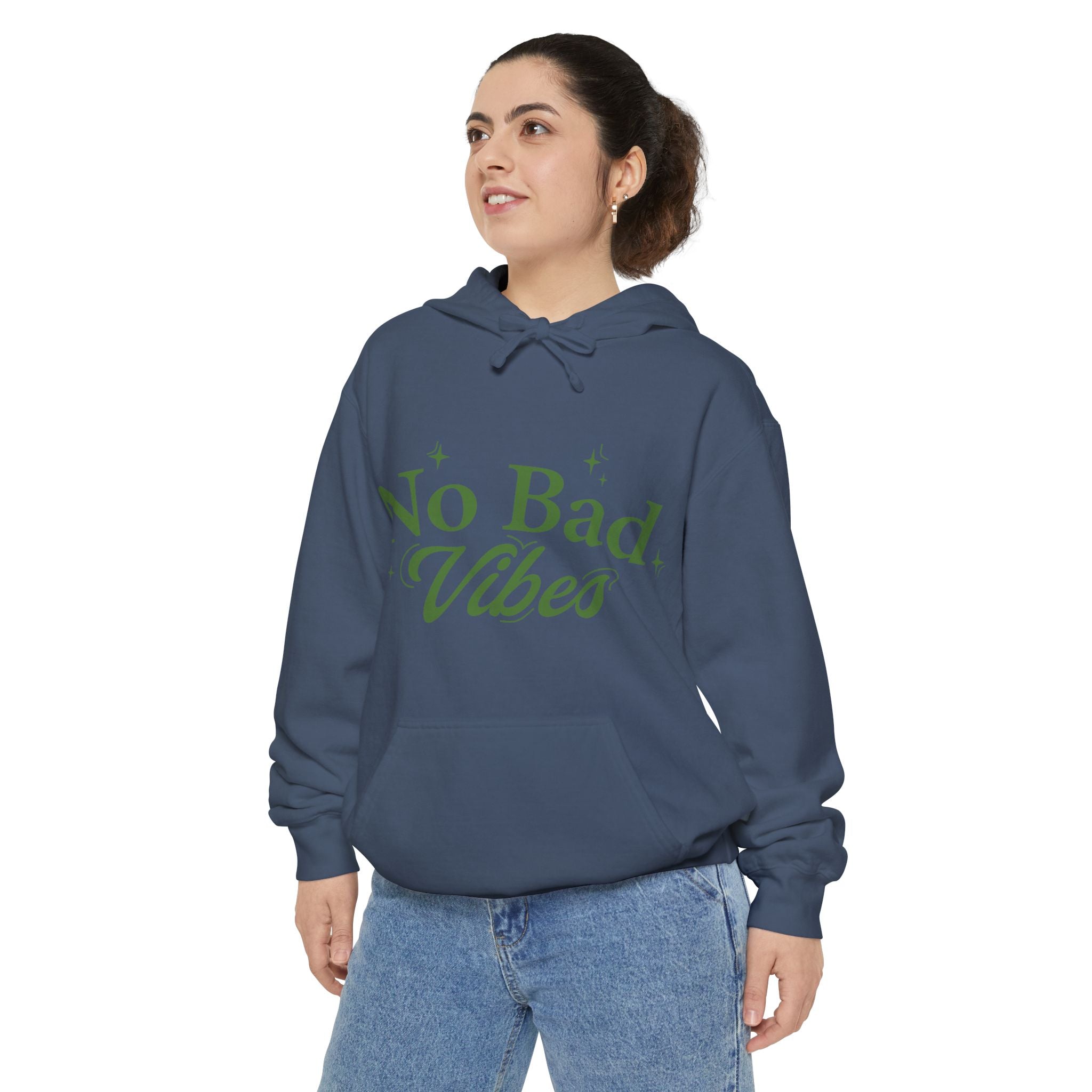 Unisex Motivational Hoodie - No Bad Vibes, Cozy Sweater, Positive Attitude Apparel, Gift for Friends, Casual Wear, Fall Fashion