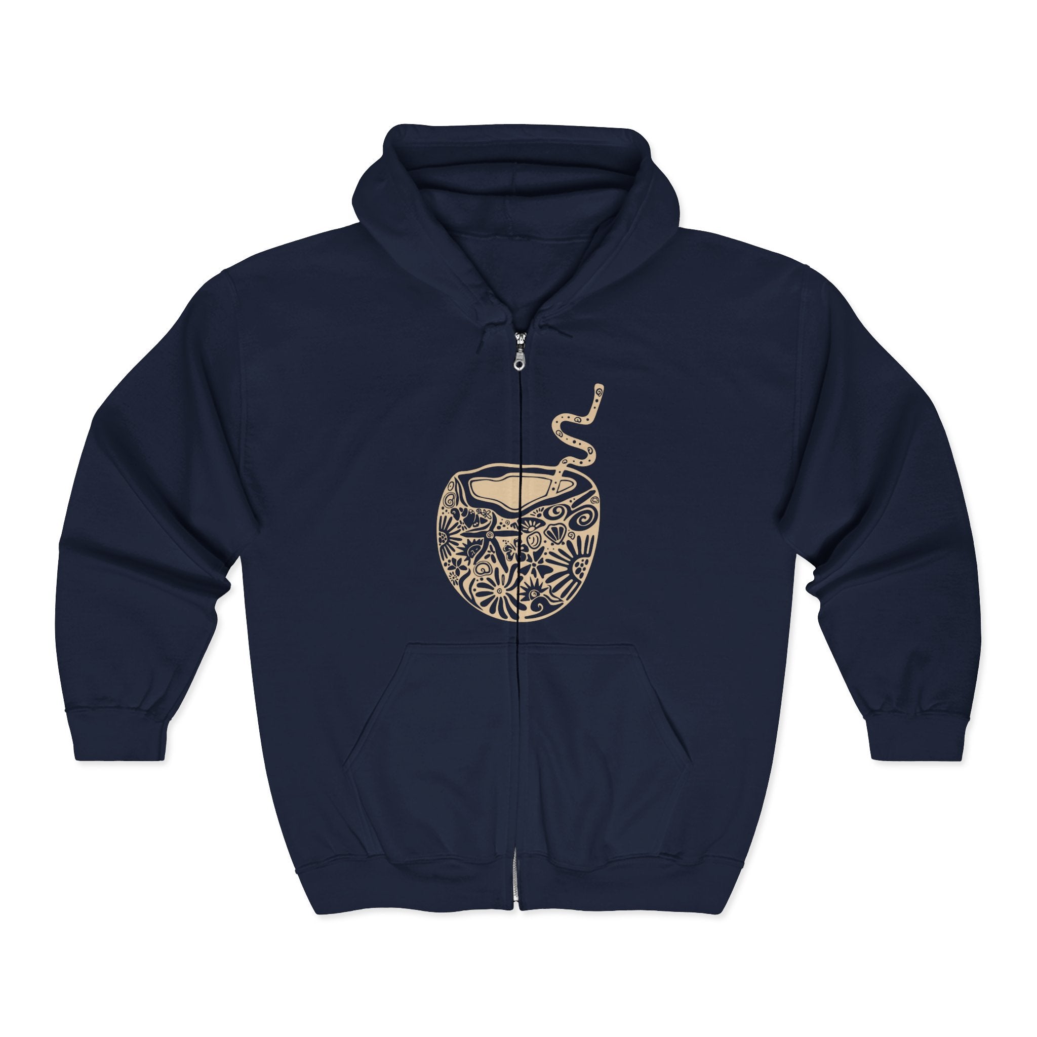 Tropical Cocktail Zip Hoodie - Perfect for Beach Days, Summer Parties, Relaxation, Gift for Friends, Vacation Wear