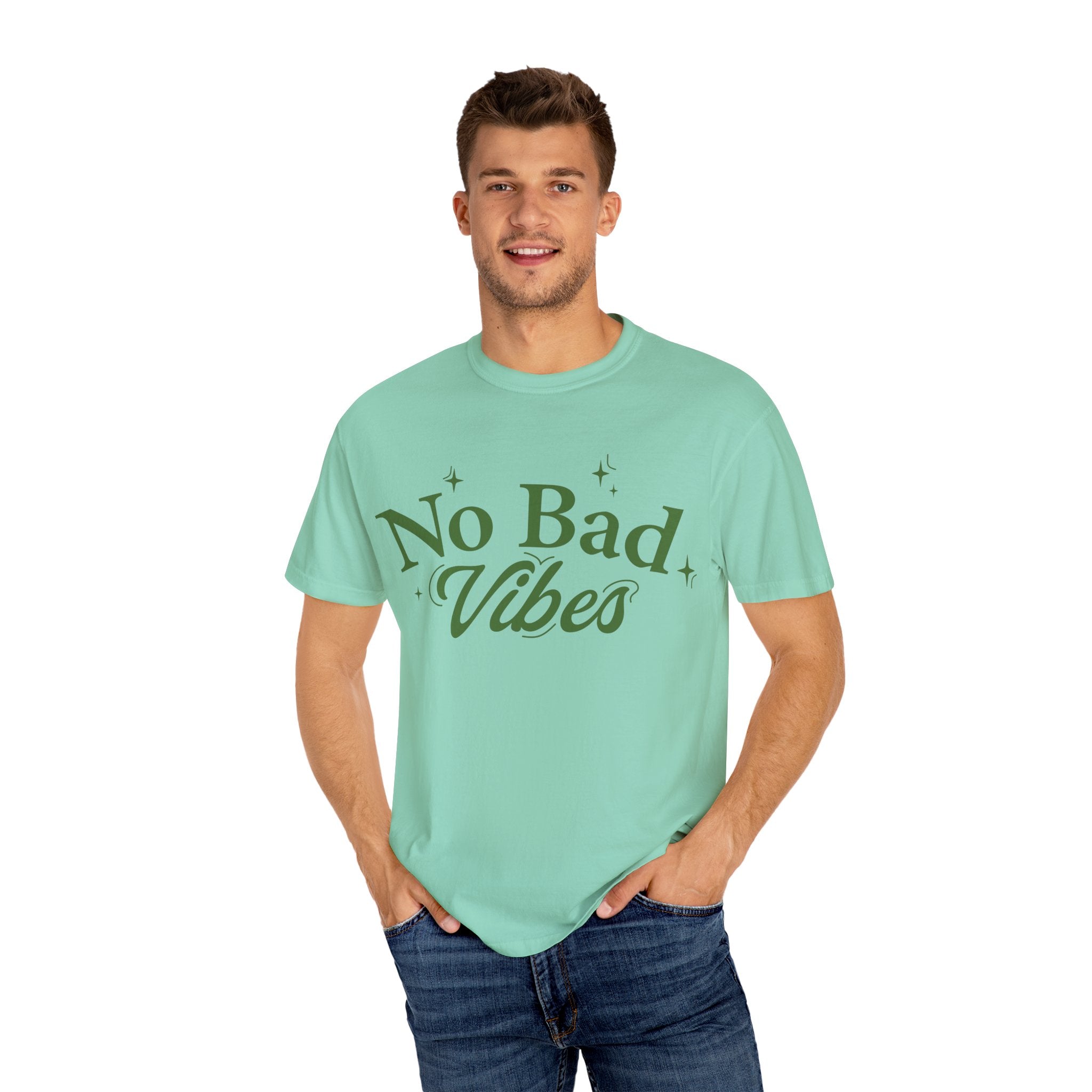 Garment-Dyed T-shirt with 'No Bad Vibes' | Positive Vibes Shirt, Unisex Casual Tee, Summer Wardrobe Essential, Gift for Friends, [...]