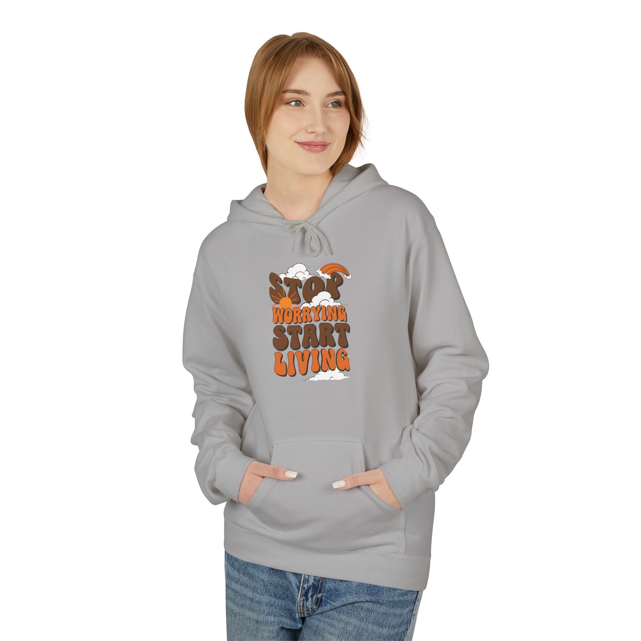 Cozy Motivational Fleece Hoodie | “Stop Waiting, Start Living” | Unisex Pullover for Daily Comfort, Gift Idea for Friends, Relaxation [...]