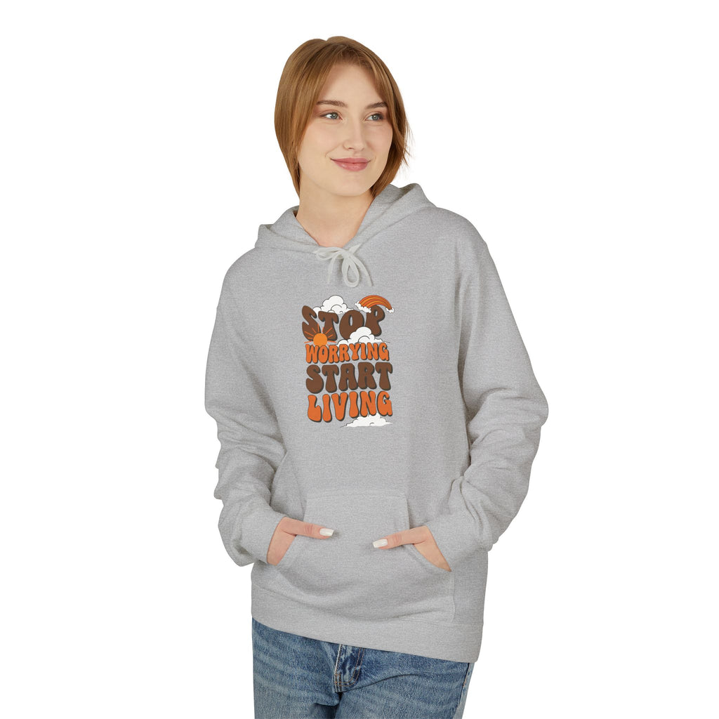 Cozy Motivational Fleece Hoodie | “Stop Waiting, Start Living” | Unisex Pullover for Daily Comfort, Gift Idea for Friends, Relaxation [...]