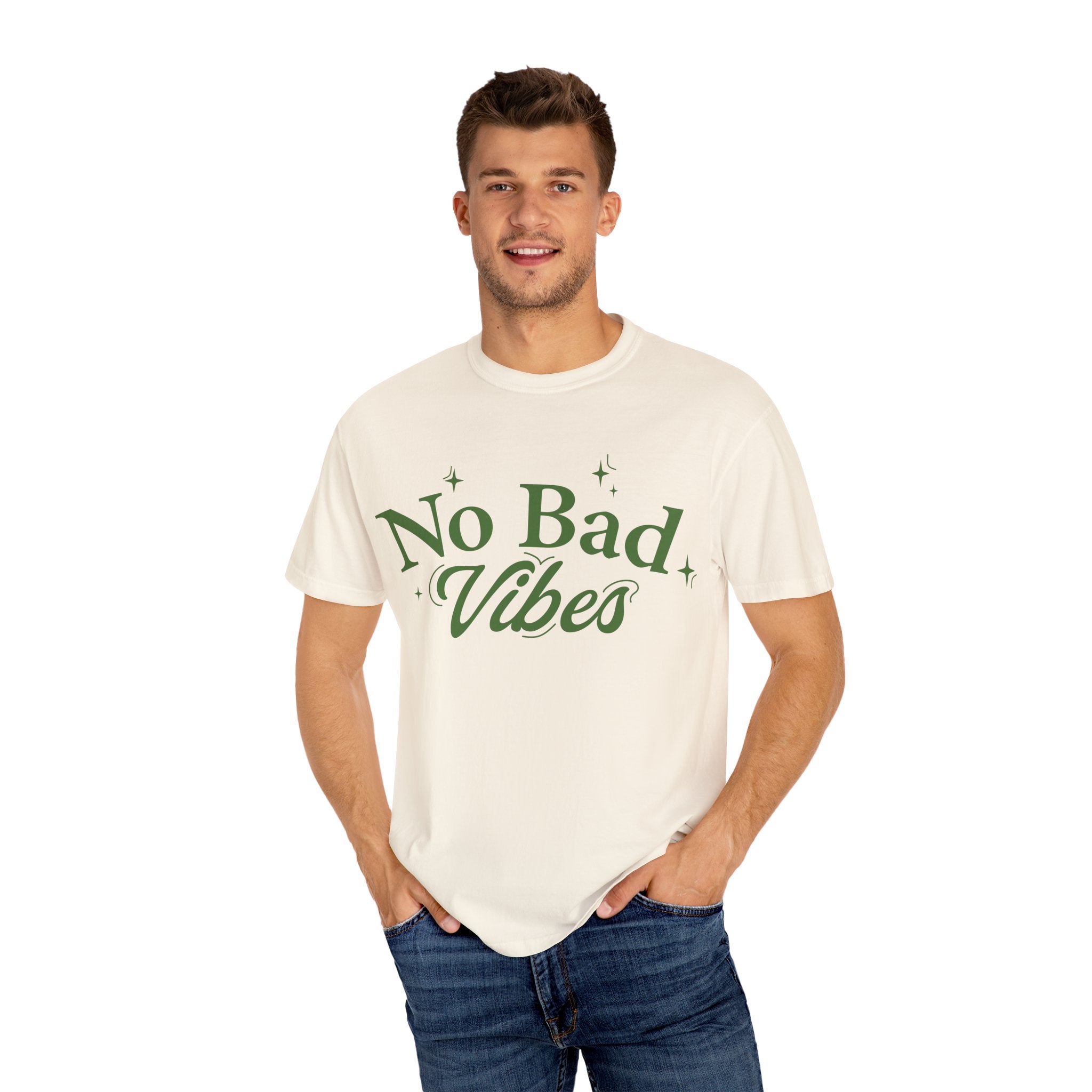 Garment-Dyed T-shirt with 'No Bad Vibes' | Positive Vibes Shirt, Unisex Casual Tee, Summer Wardrobe Essential, Gift for Friends, [...]