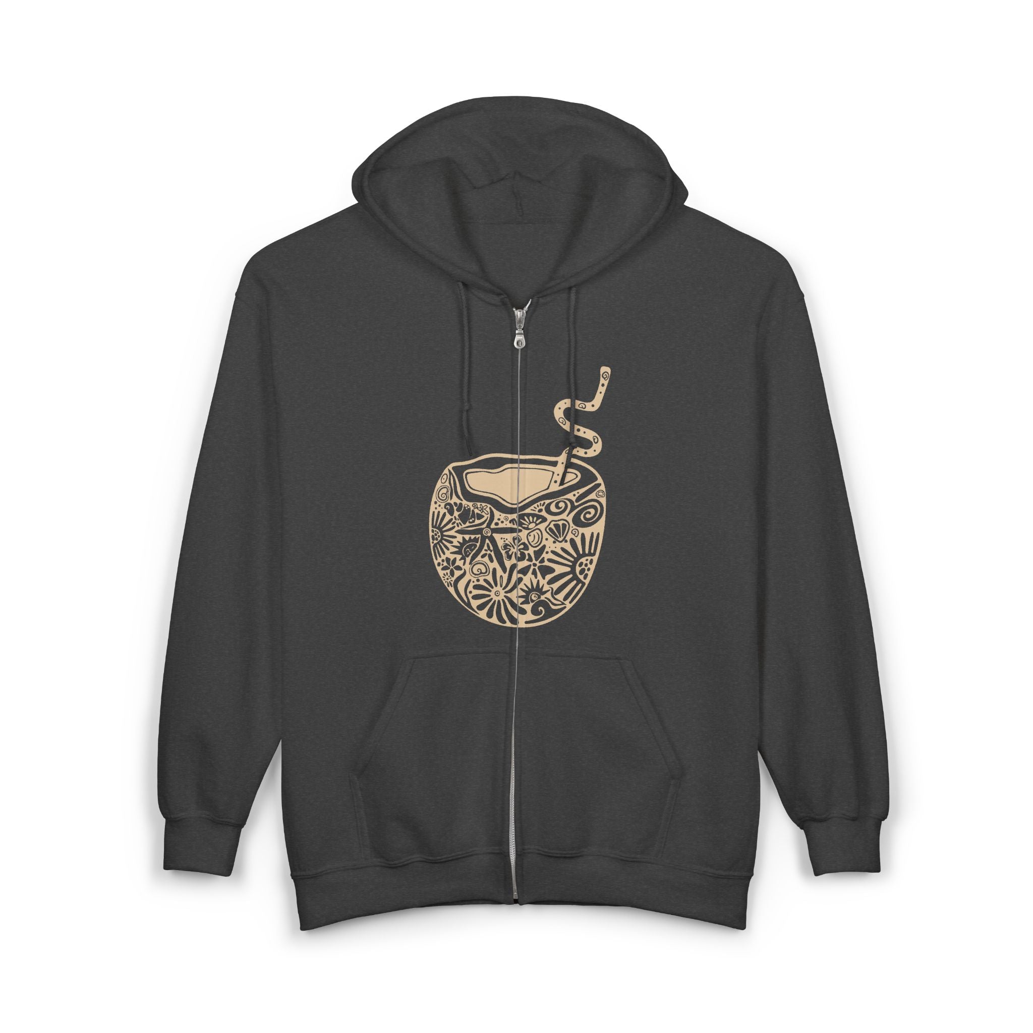 Tropical Cocktail Zip Hoodie - Perfect for Beach Days, Summer Parties, Relaxation, Gift for Friends, Vacation Wear