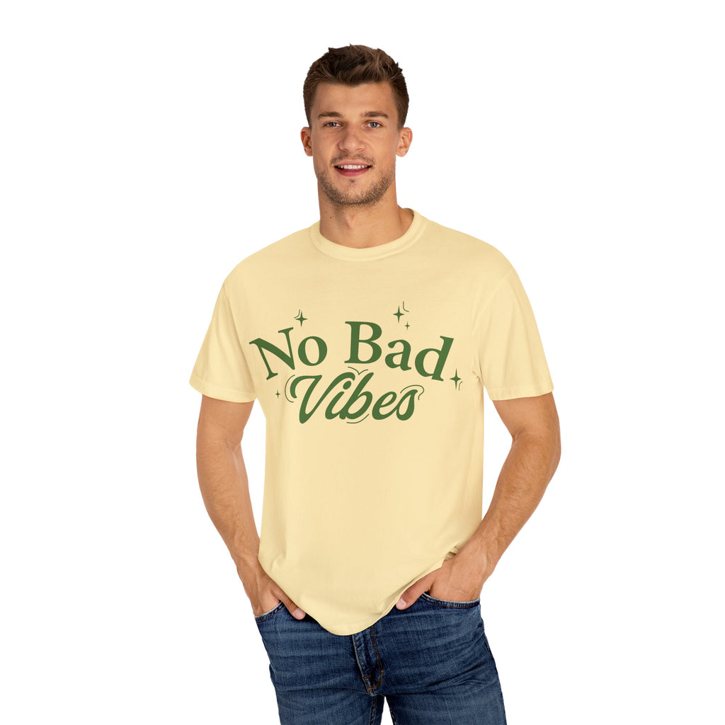 Garment-Dyed T-shirt with 'No Bad Vibes' | Positive Vibes Shirt, Unisex Casual Tee, Summer Wardrobe Essential, Gift for Friends, [...]