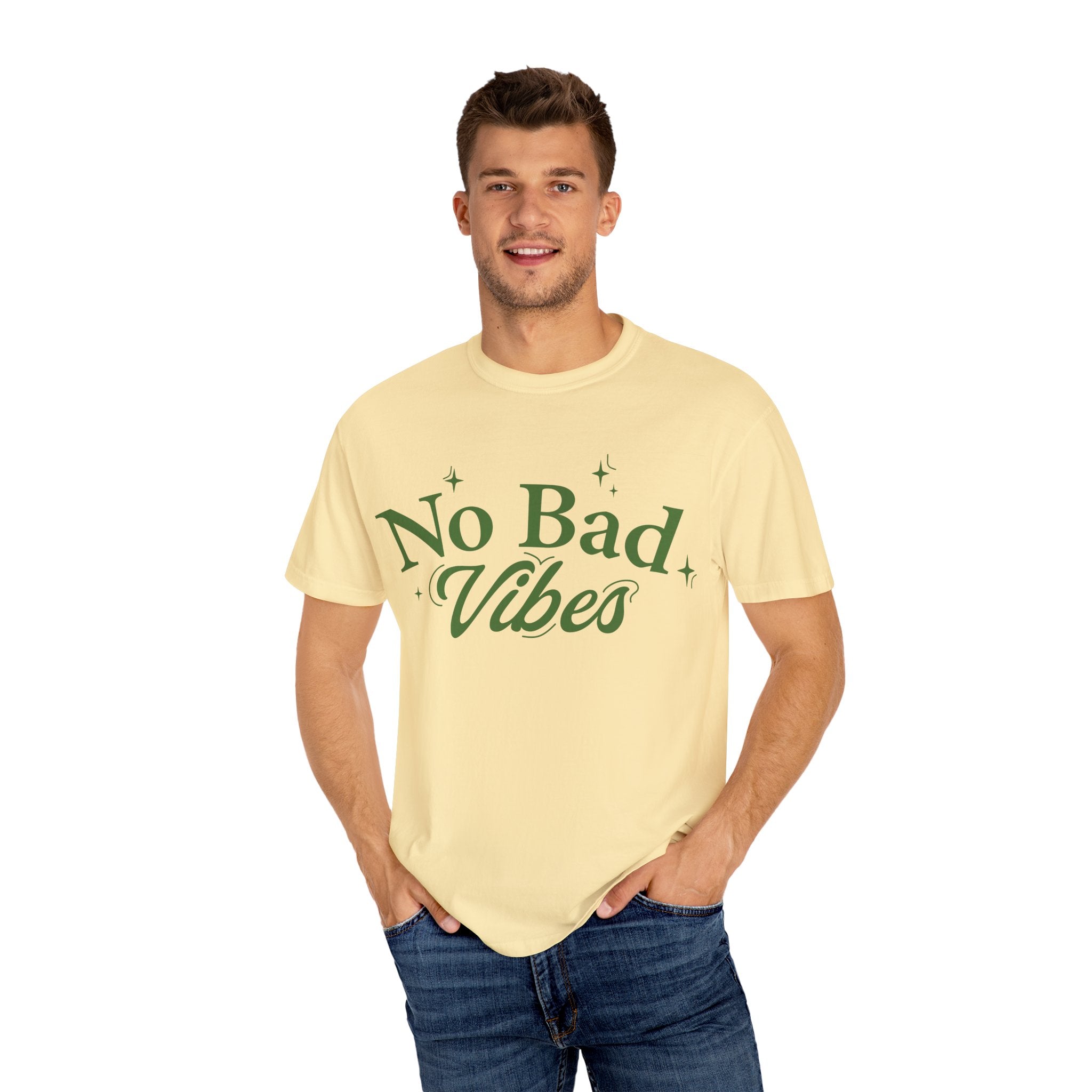 Garment-Dyed T-shirt with 'No Bad Vibes' | Positive Vibes Shirt, Unisex Casual Tee, Summer Wardrobe Essential, Gift for Friends, [...]