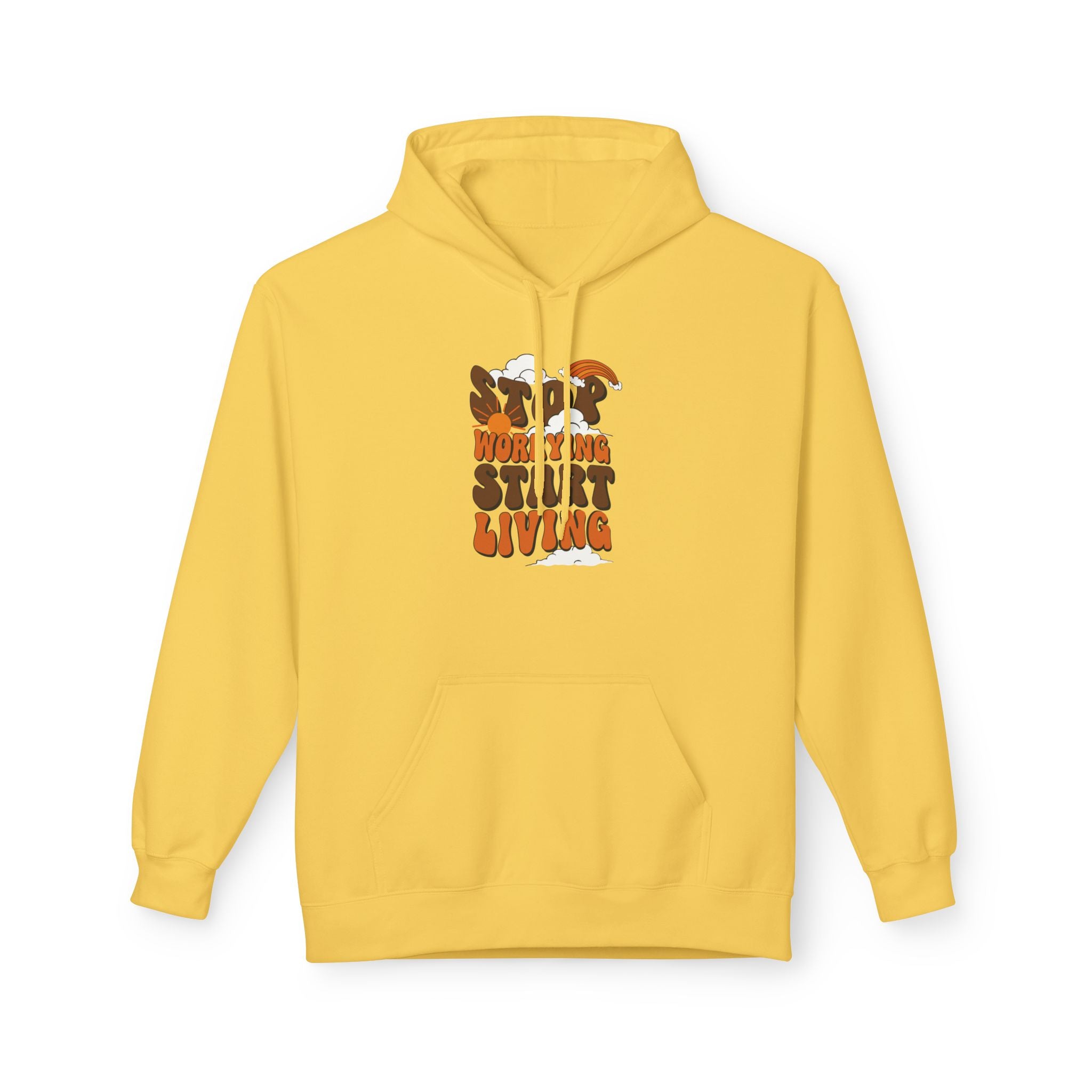 Cozy Motivational Fleece Hoodie | “Stop Waiting, Start Living” | Unisex Pullover for Daily Comfort, Gift Idea for Friends, Relaxation [...]