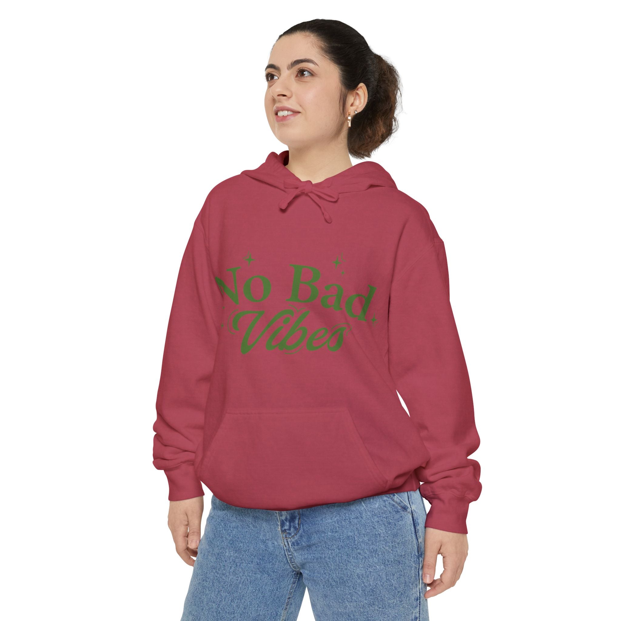 Unisex Motivational Hoodie - No Bad Vibes, Cozy Sweater, Positive Attitude Apparel, Gift for Friends, Casual Wear, Fall Fashion