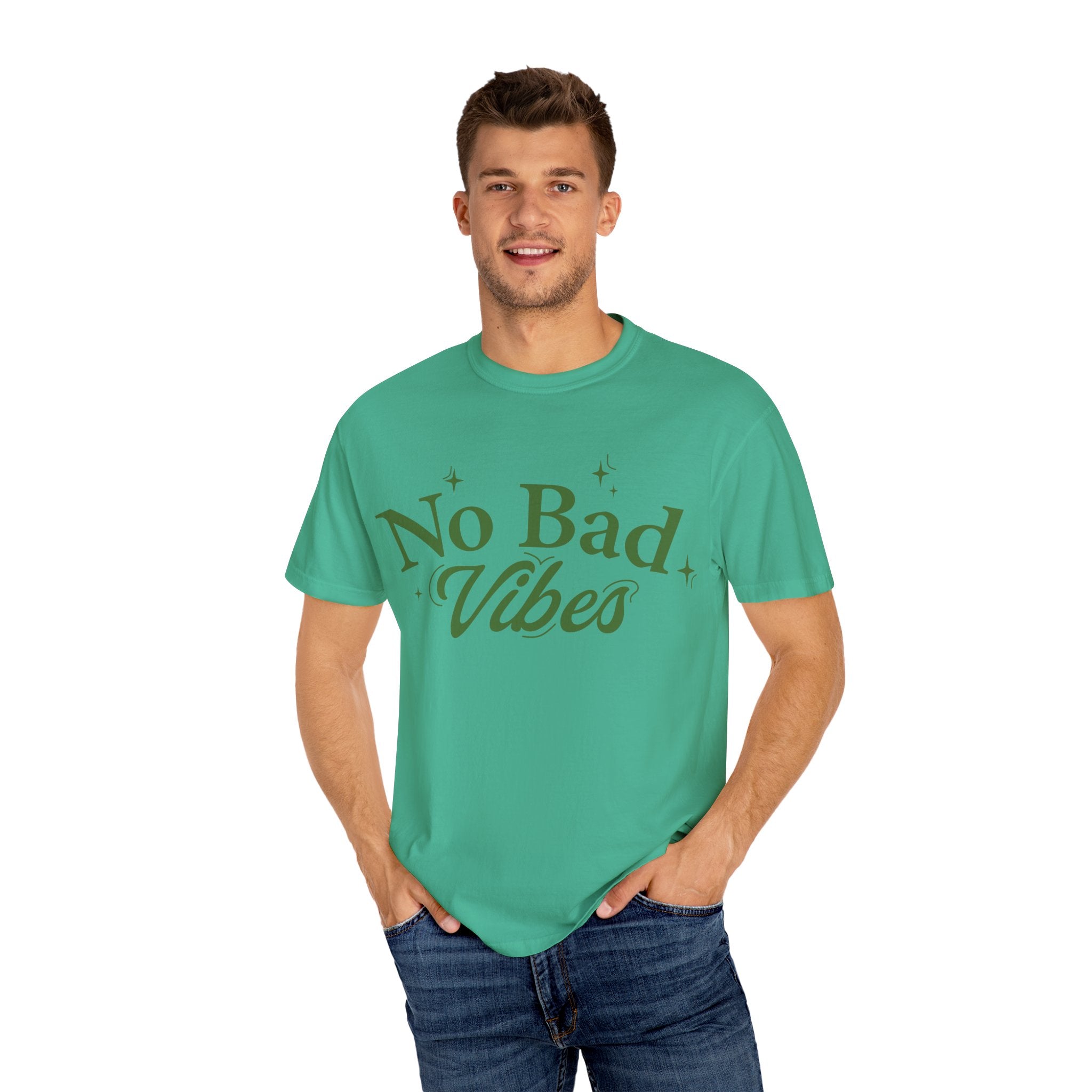 Garment-Dyed T-shirt with 'No Bad Vibes' | Positive Vibes Shirt, Unisex Casual Tee, Summer Wardrobe Essential, Gift for Friends, [...]