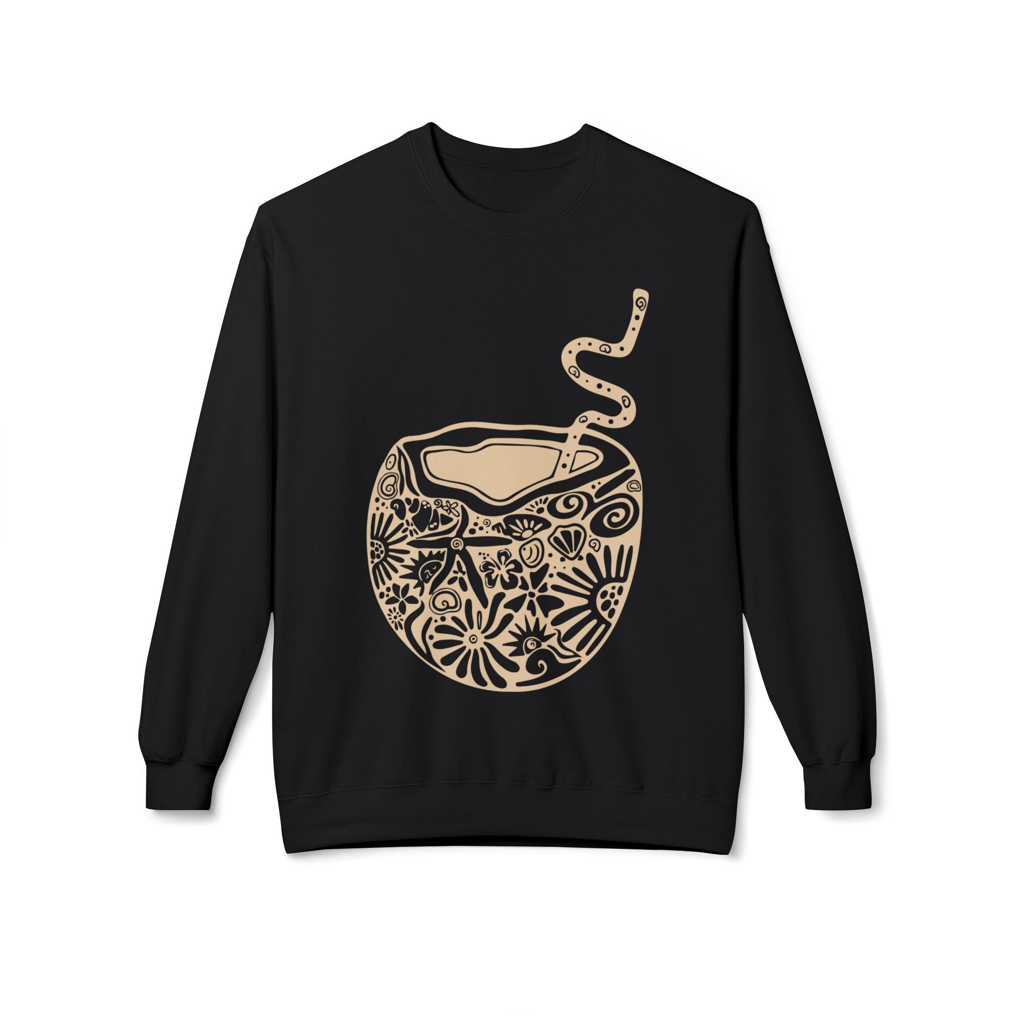 Cozy Coconut Fleece Sweatshirt - Perfect for Relaxation, Casual Wear, Beach Vibes, Gifts, Summer Days